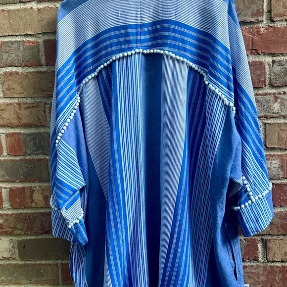 Nic +  Zoe Linen Tunic Striped Dress - 3X - Pockets! - Picture 2 of 12